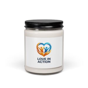 Love in Action Scented Soy Candle — 9oz Inspirational Heart Logo Candle for Gifts & Fundraisers