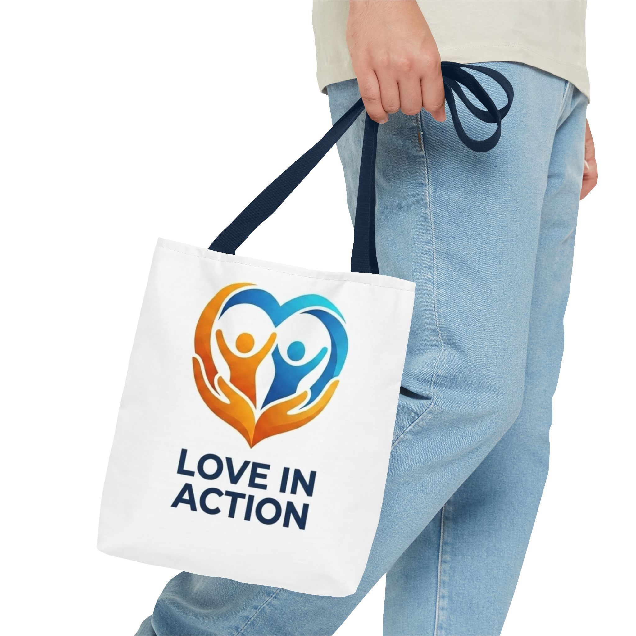 Love in Action Heart Logo Tote Bag – Charity Volunteer Canvas Tote – Image 19