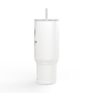 40oz Engraved Travel Tumbler - "L'AMOUR EN ACTION" Heart Logo, Insulated with Lid & Straw