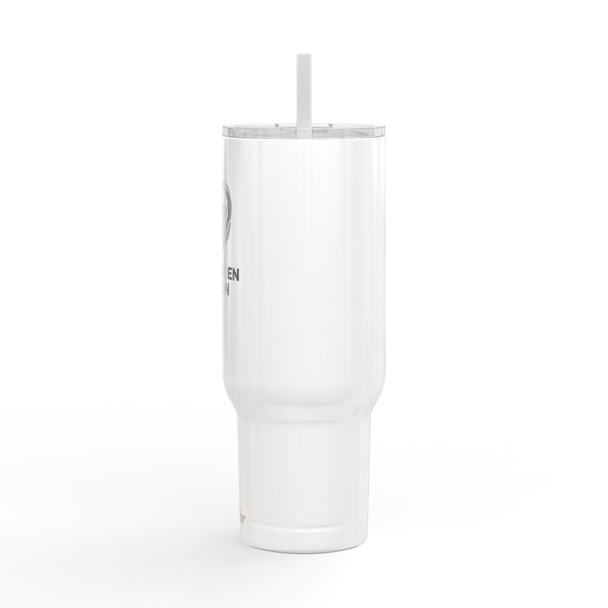 40oz Engraved Travel Tumbler - "L'AMOUR EN ACTION" Heart Logo, Insulated with Lid & Straw
