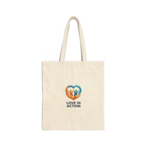 Tote Bag — "Love in Action" Heart Logo Cotton Canvas Tote