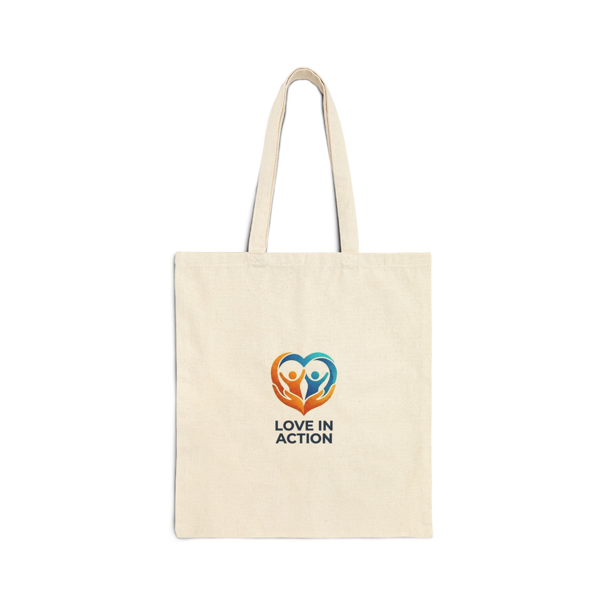 Tote Bag — "Love in Action" Heart Logo Cotton Canvas Tote
