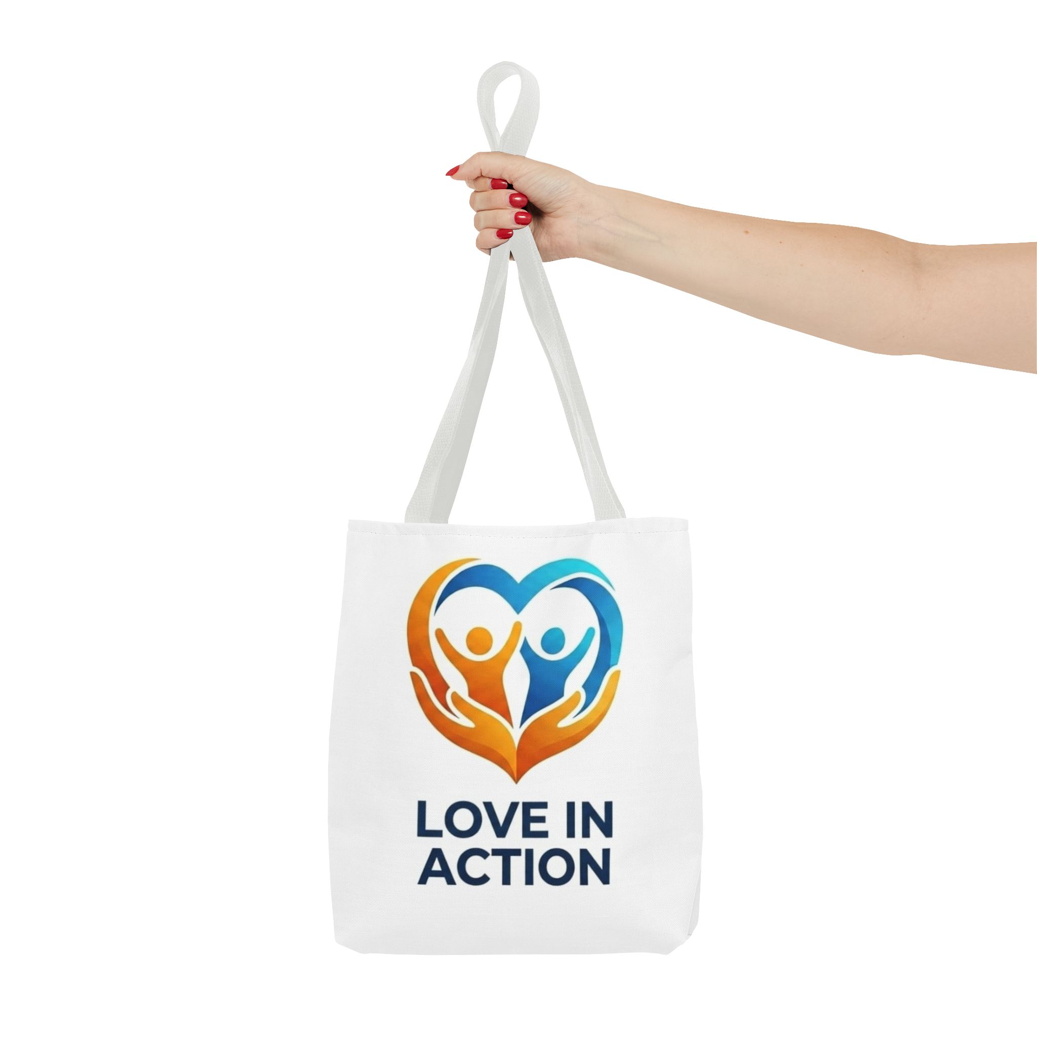 Love in Action Heart Logo Tote Bag – Charity Volunteer Canvas Tote – Image 12
