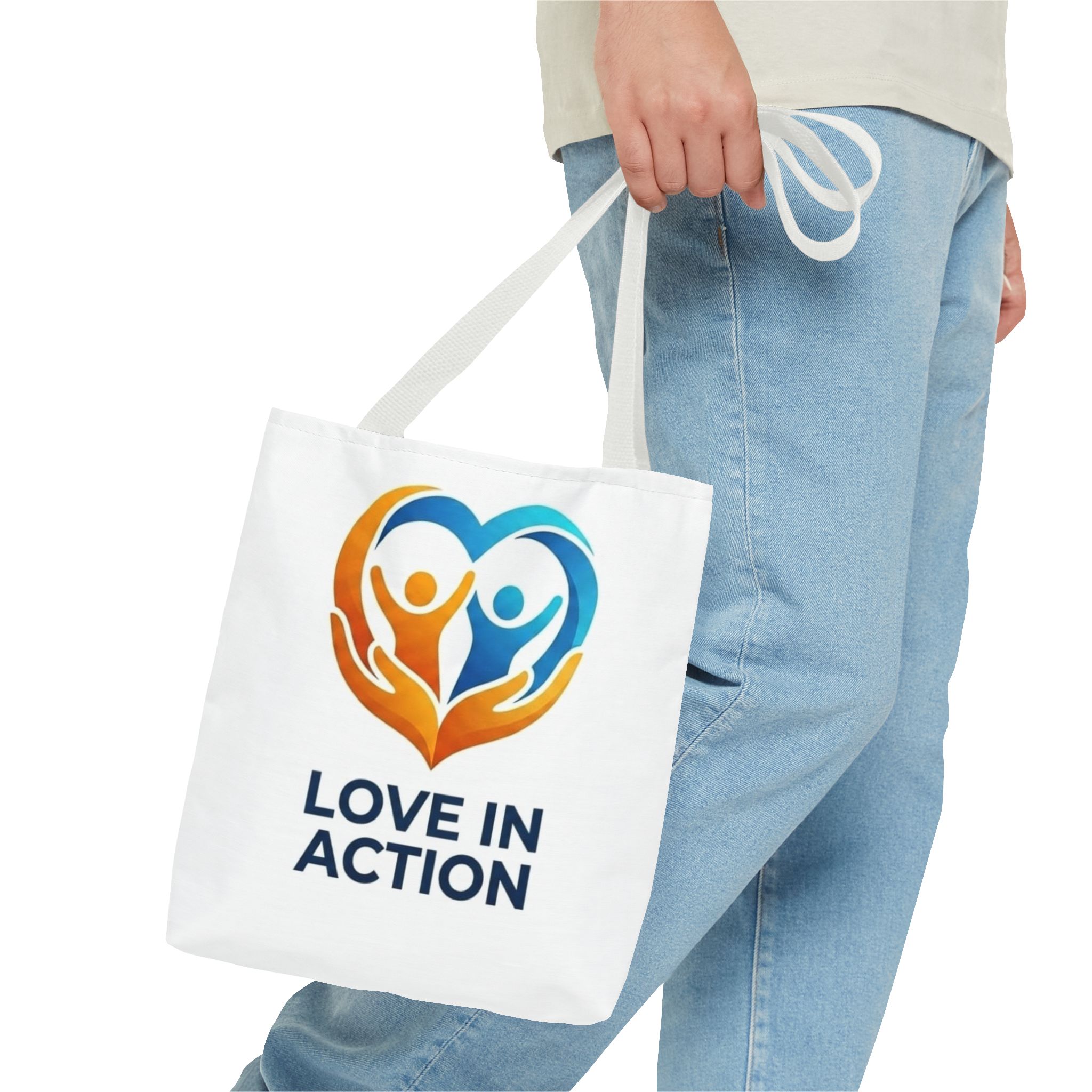 Love in Action Heart Logo Tote Bag – Charity Volunteer Canvas Tote – Image 11