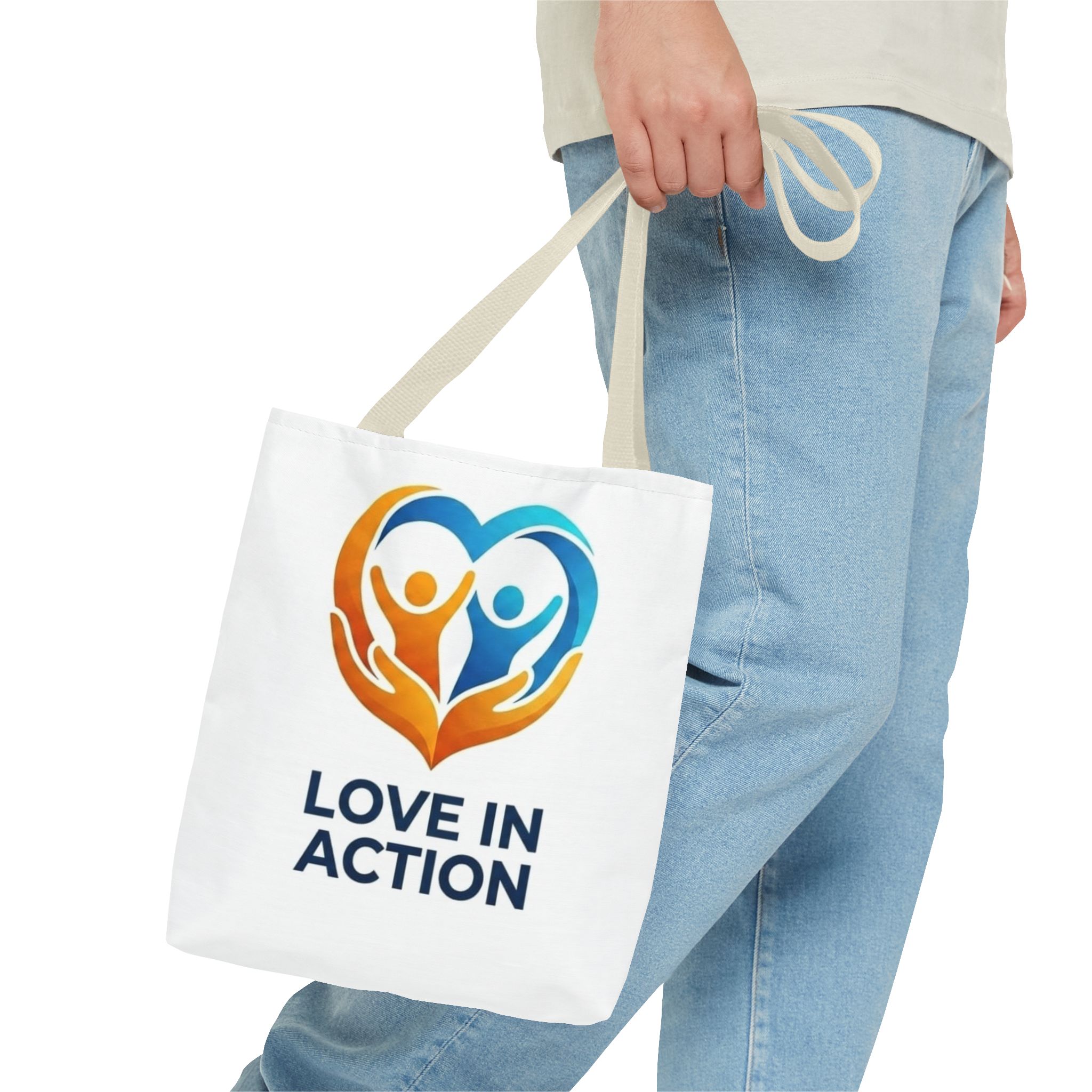 Love in Action Heart Logo Tote Bag – Charity Volunteer Canvas Tote – Image 15