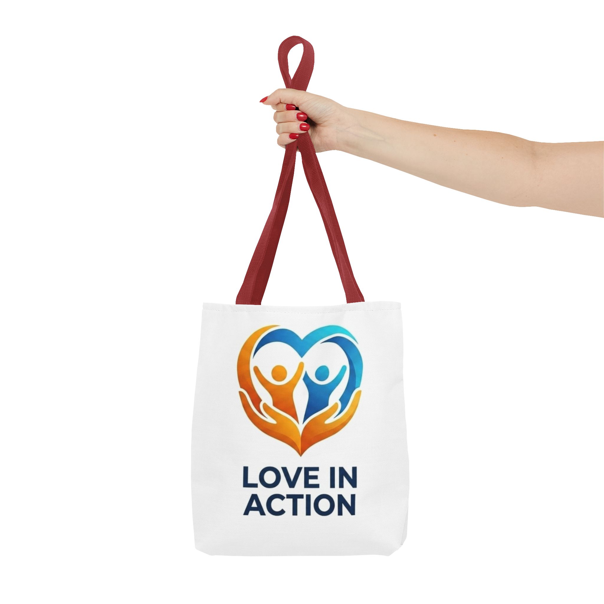 Love in Action Heart Logo Tote Bag – Charity Volunteer Canvas Tote – Image 8