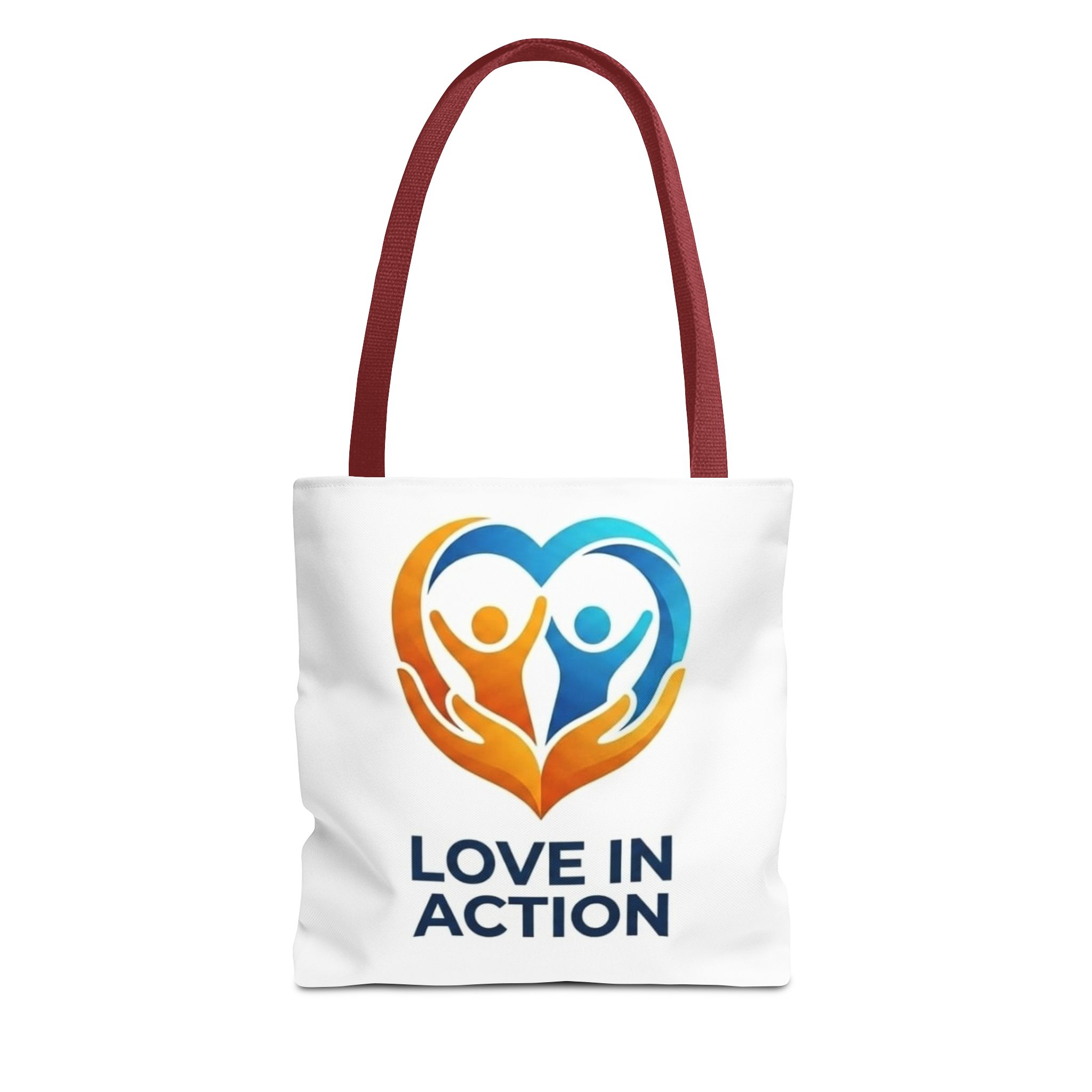 Love in Action Heart Logo Tote Bag – Charity Volunteer Canvas Tote – Image 5